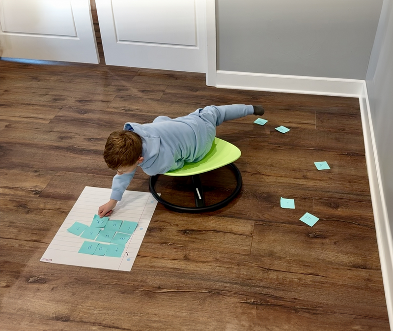 A detailed view of the dyslexia assessment tools and materials used to evaluate a child's reading and writing abilities accurately.