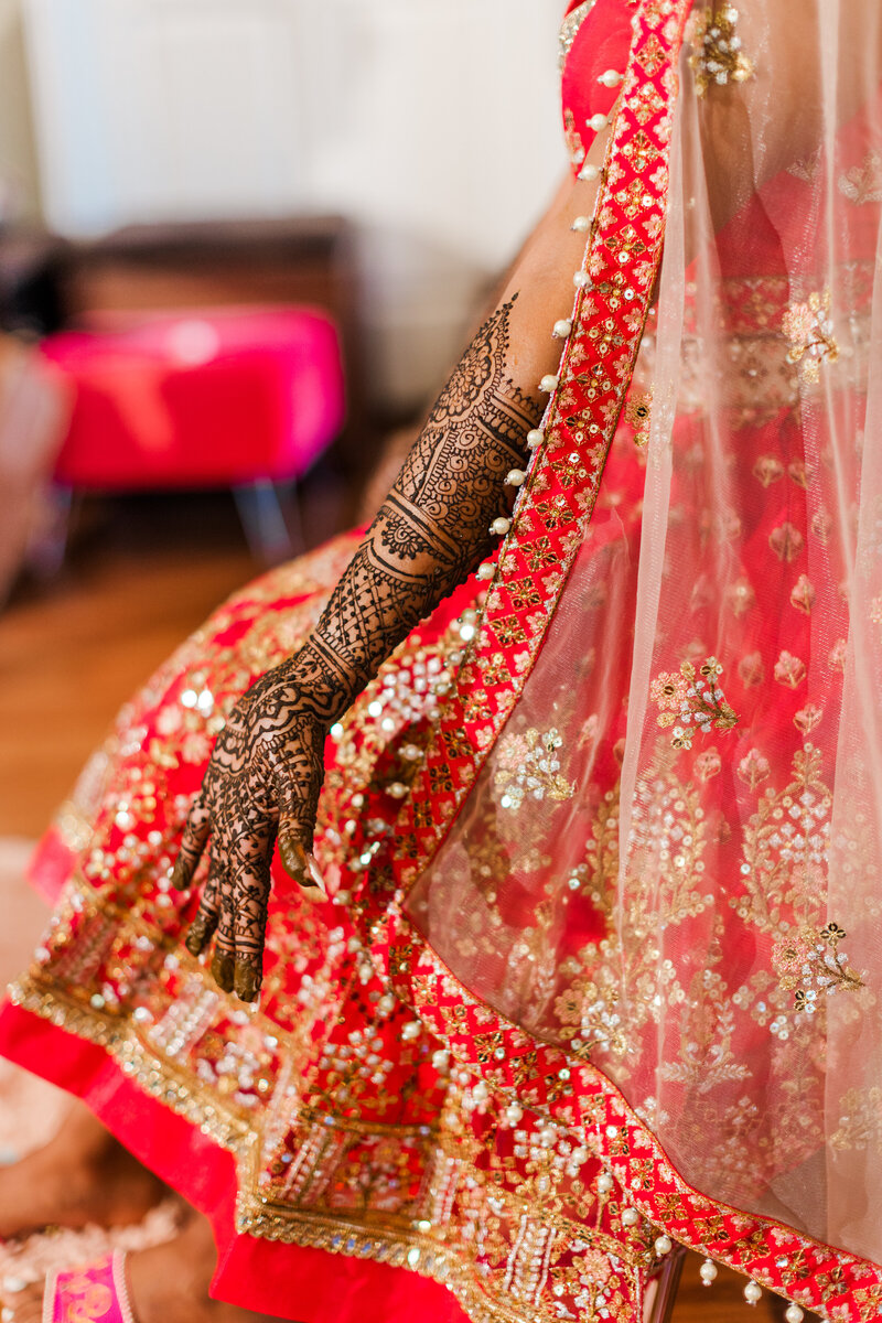 close up of an Indian wedding dress