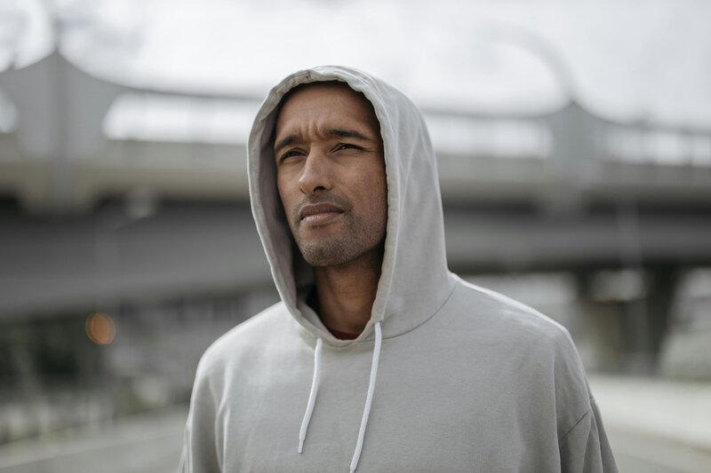 Personal trainer in hoodie
