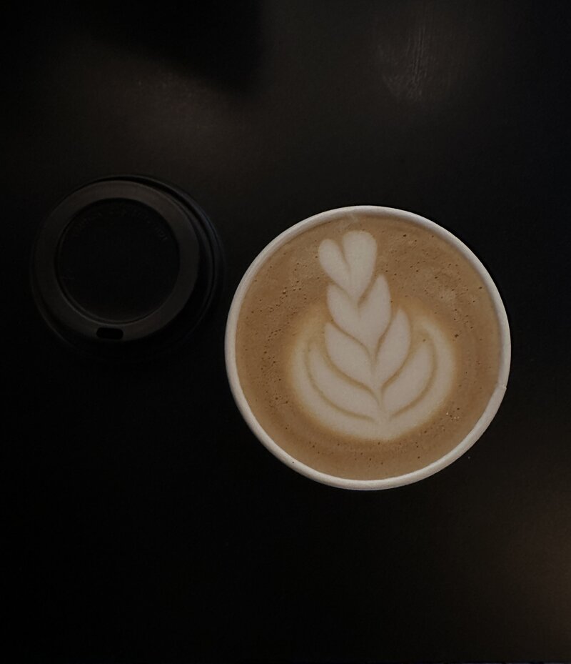 Lattes, coffees, food at Onyx + Alabaster Coffee Lounge