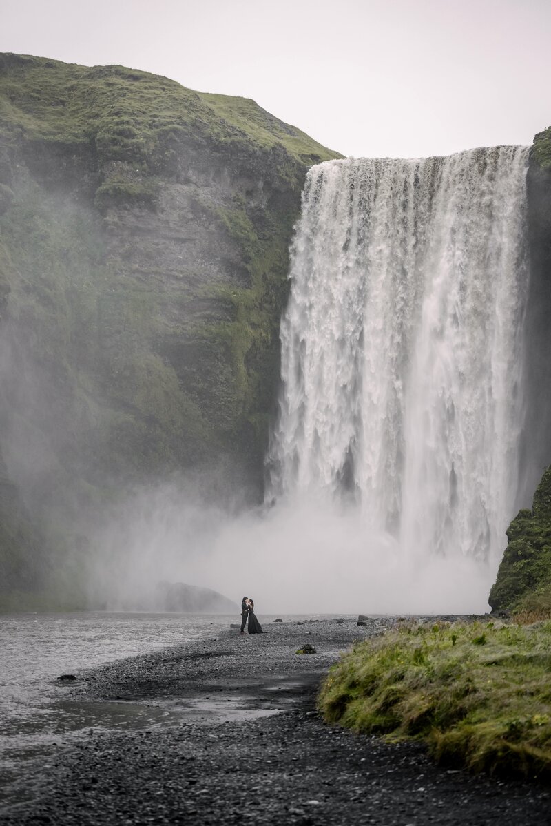 Waterfall elopement in Iceland