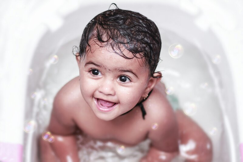 baby just getting out of bath crying