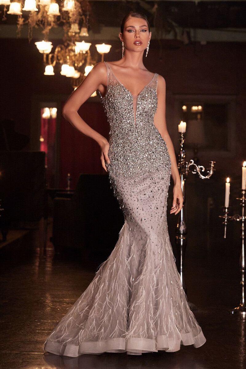 Luxury Sequin Embellished Mermaid Black Tie Dress