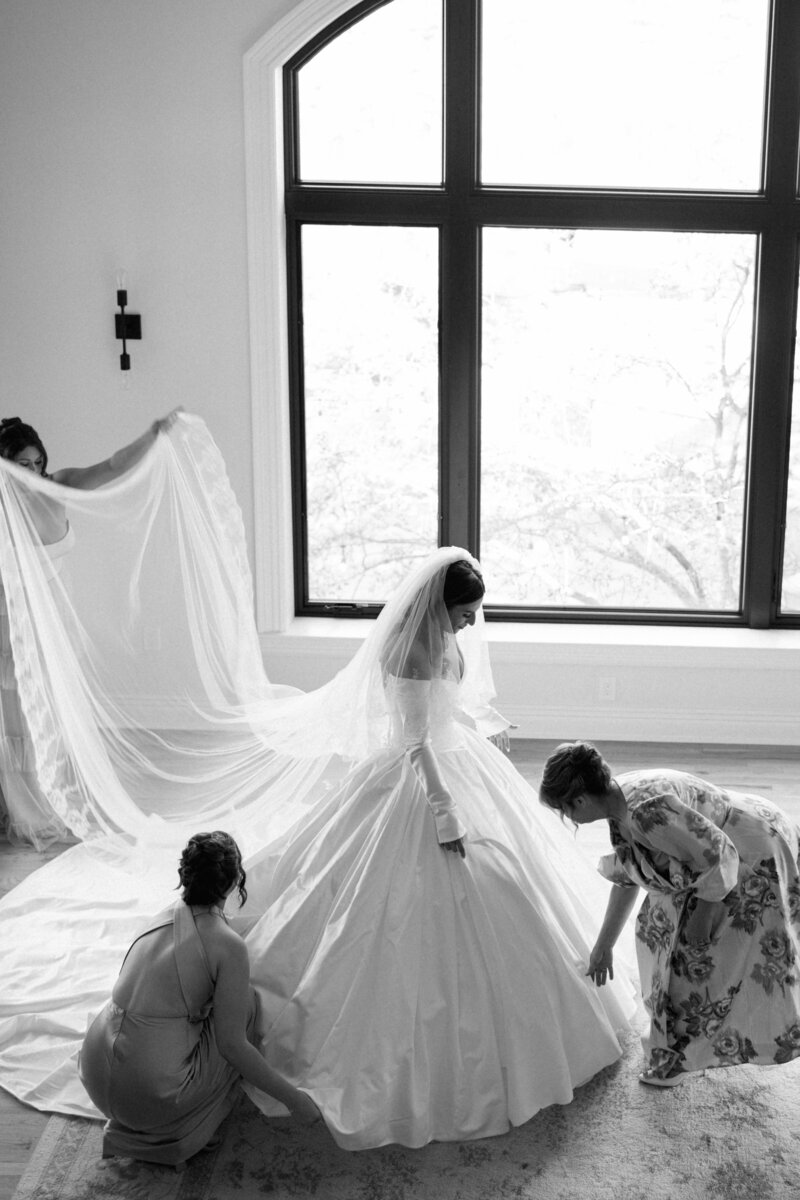 Bride in timeless ballgown at Sapphire Creek Winery wedding | Cleveland OH wedding photographer authentic moments