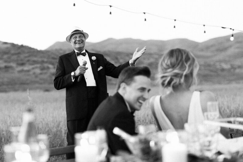 Father's speech at black tie wedding