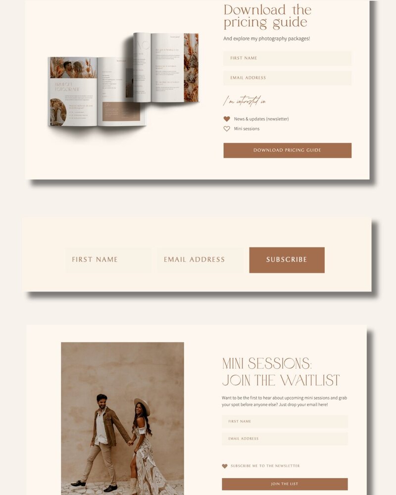 Boho Flodesk opt-in forms Honey Seed 