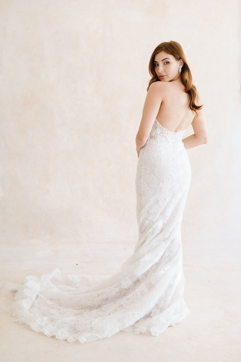 Chic bride in wedding dress