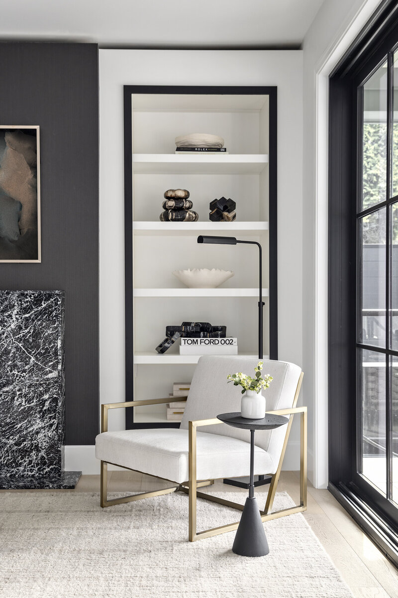 Living room vignette in North Vancouver interior design project