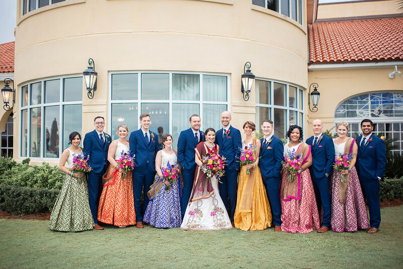 Indian and american wedding party