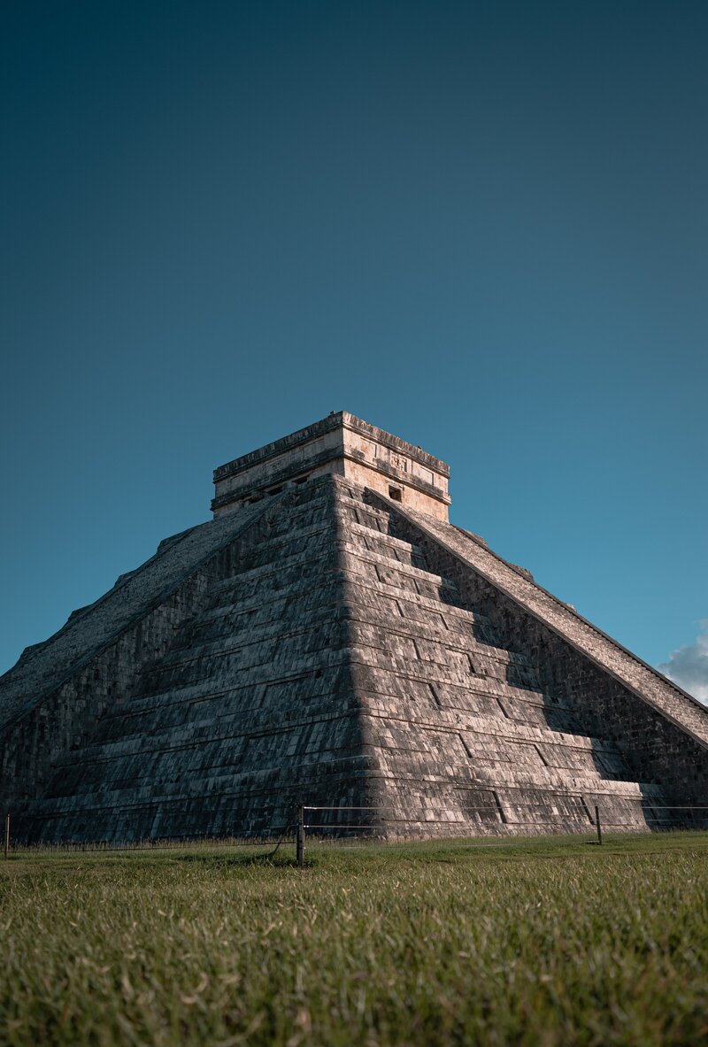 Square pyramid ruin in Cozumel, Mexico