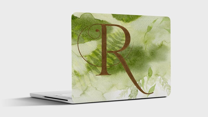 Mockup of a branded laptop cover