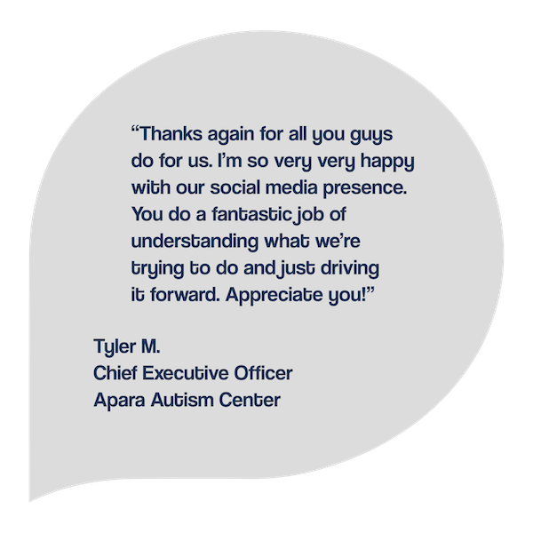 Testimonial from Tyler M. about how Bea and her team elevated his social media presence