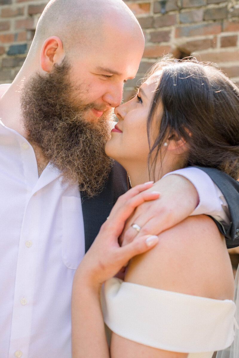 elegant and intimate close up wedding portrait