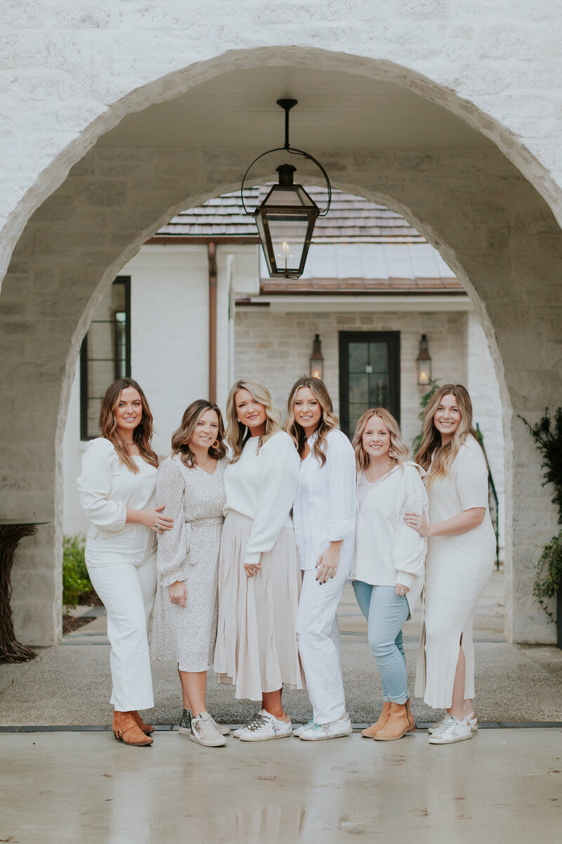 wedding-hair-and-makeup-team-in-neutral-colors--group-photo-for-mini-brand-session-charlotte