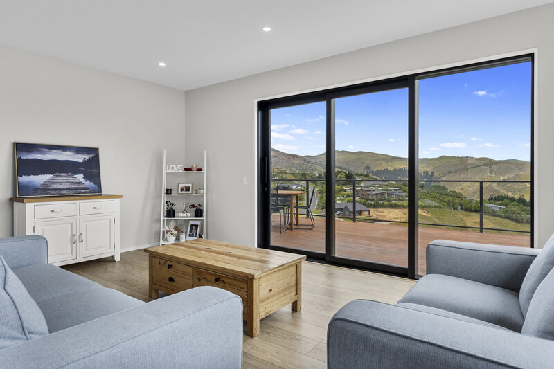 living space with city views