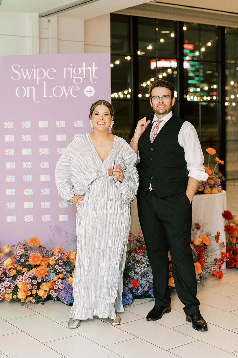 Contemporary, artful, and colorful fall wedding at a Historic Library with a Roof Terrace Overlooking the City with Shannon Wellington wedding planner and designer | The Free Library of Philadelphia | Philadelphia PA | Denise Marie Photography | Editorial Wedding Photographer based in Philadelphia PA