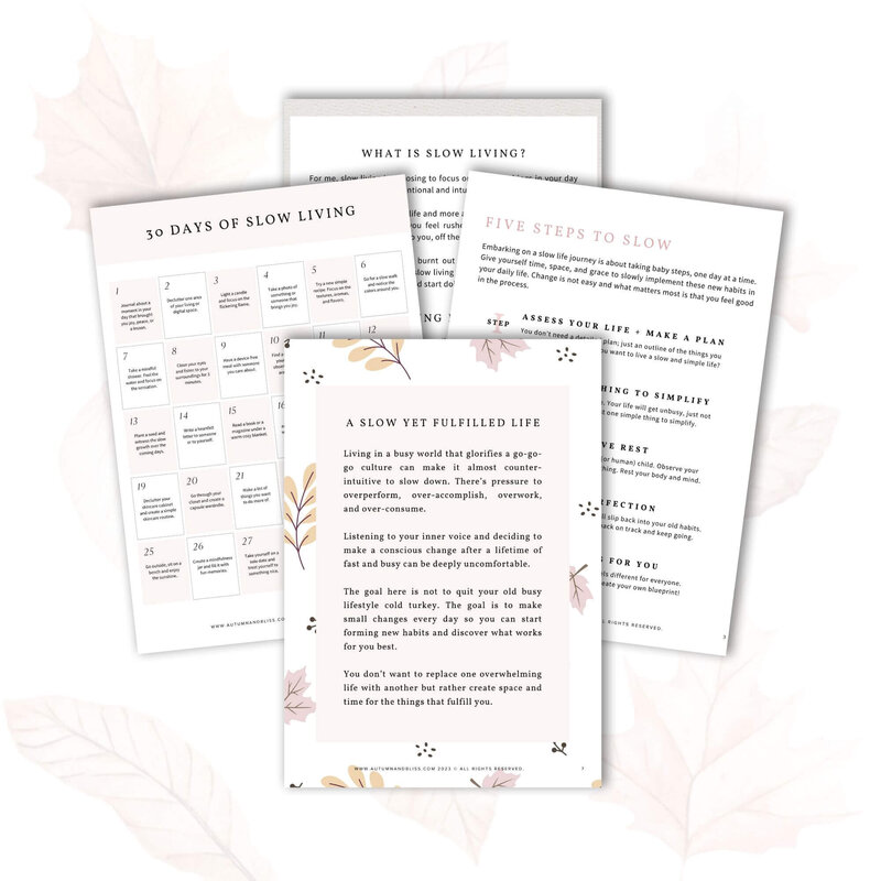 What's Inside the Slow Living Guide