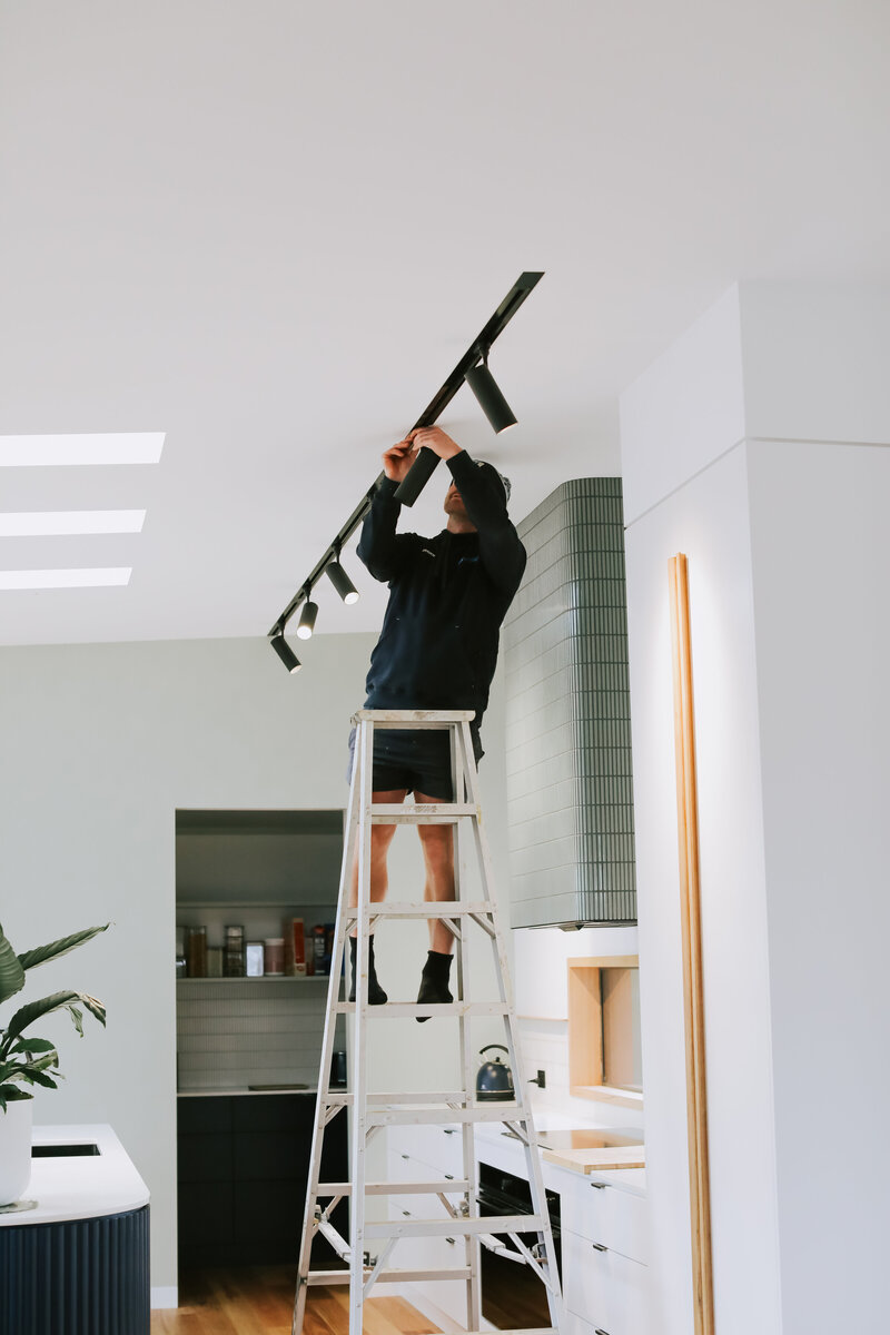 Warrnambool electrician installing kitchen lighting strip