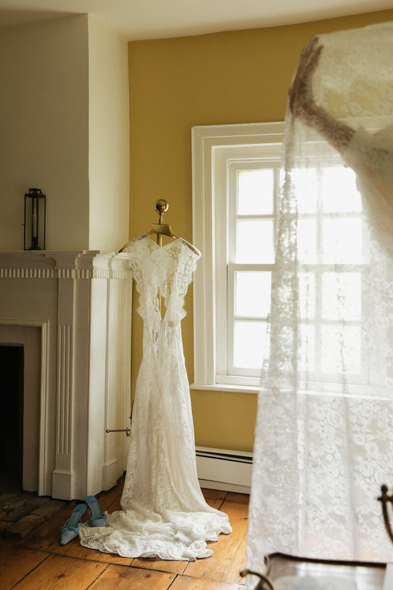 8 Wedding Couple Getting Ready Together at Wildrift Hall Albany, NY