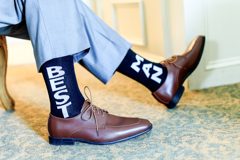 Picture of socks that say "Best Man"