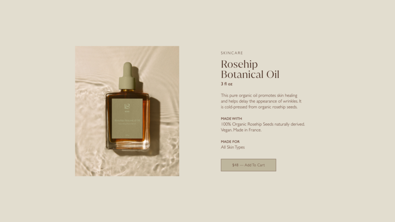 Bodi Skincare product view on website design