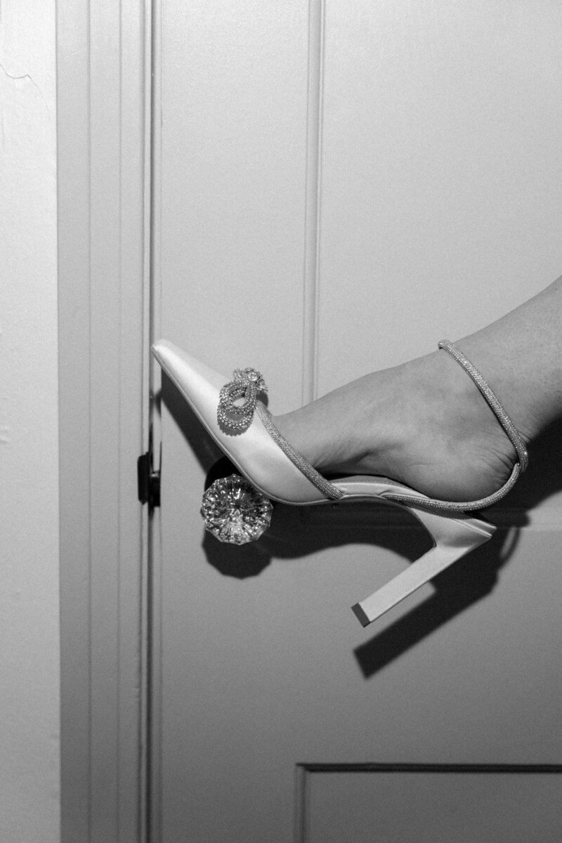 Editorial portrait of bridal heel.