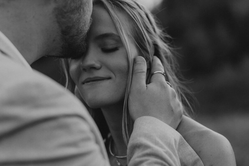 A bride and groom embracing each other during their intimate Utah elopement.