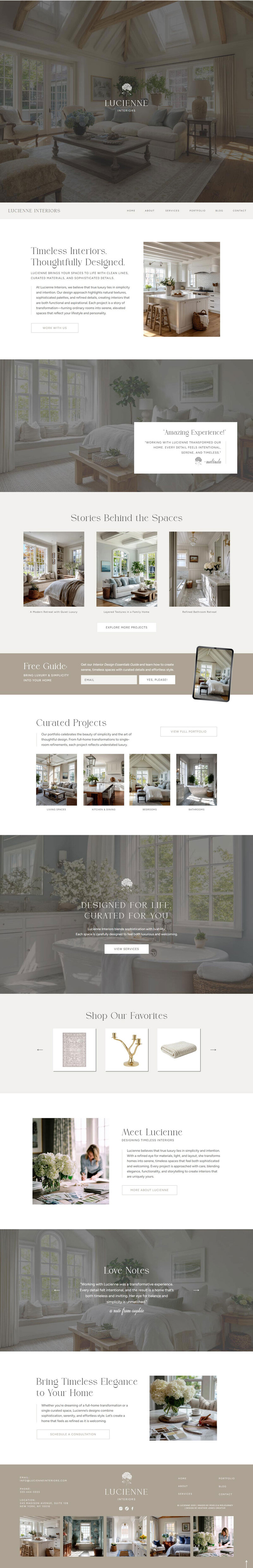 Interior Design Showit Template |  Heather Jones Creative | Lucienne