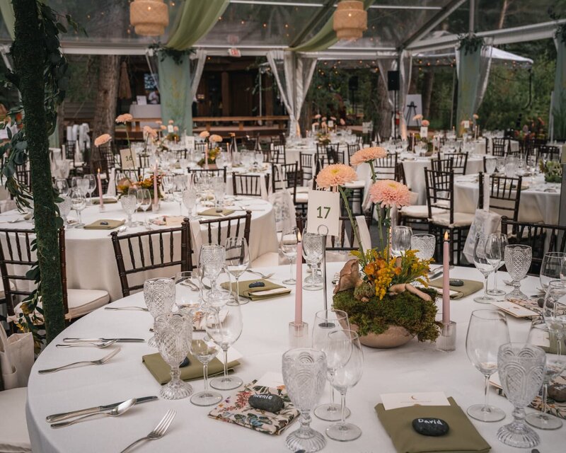 Tables prepared for an Aspen fundraiser