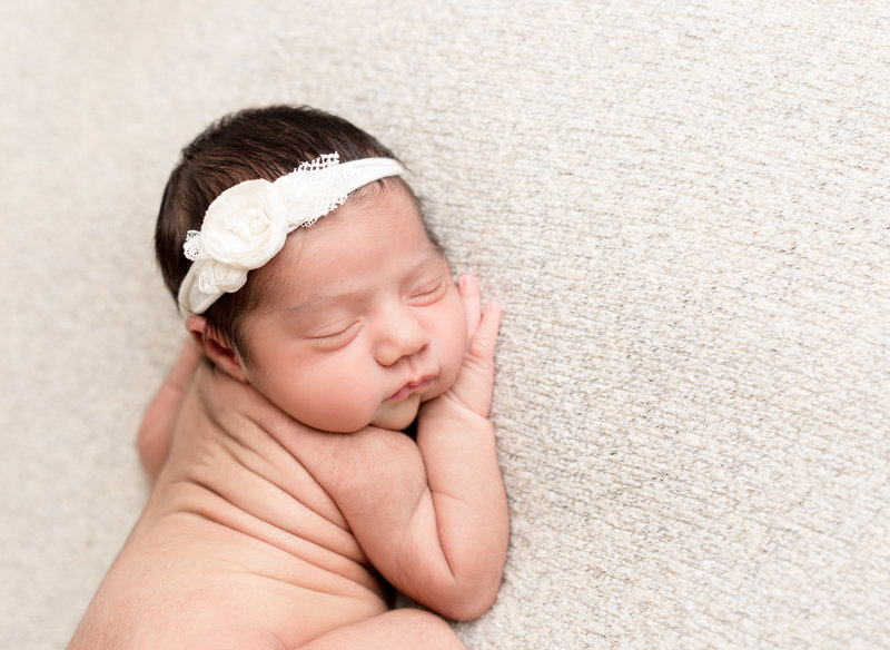 Baby rolls white headband