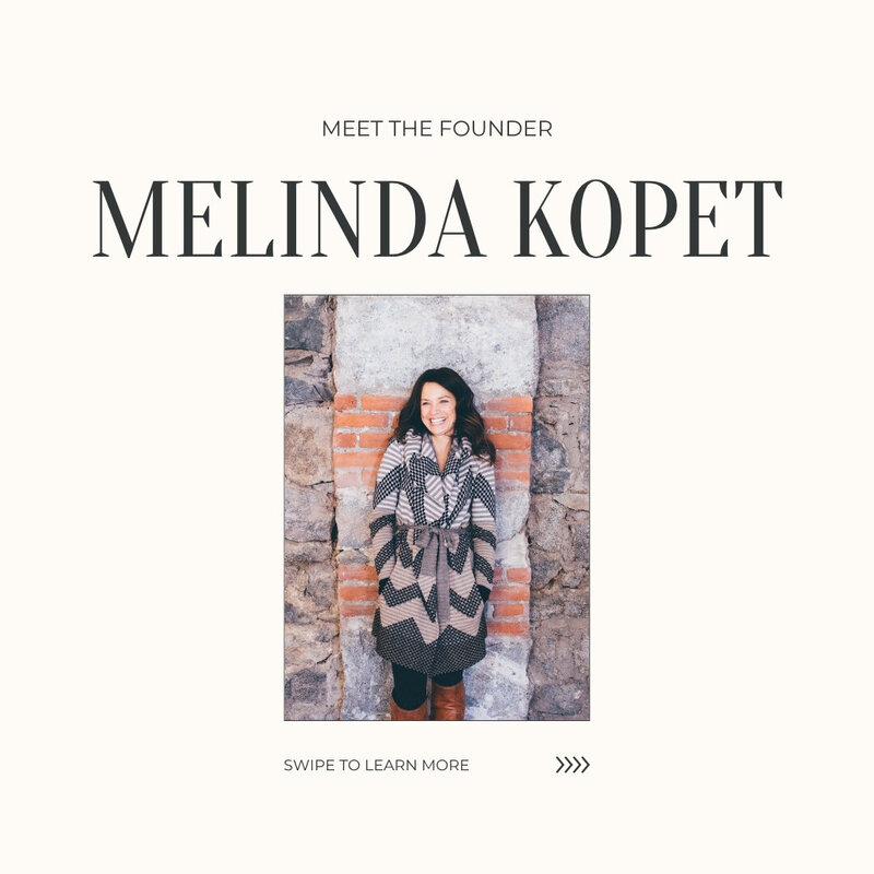 Melinda Kopet, founder of Kopet & Co, a brand strategy consultant and business growth advisor guiding conscious companies through market expansion, strategic positioning, and scale.