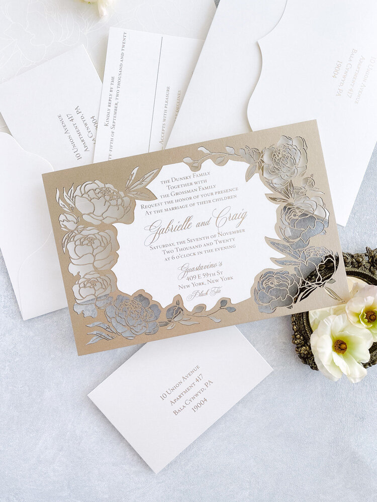 Luxury laser wedding invitations