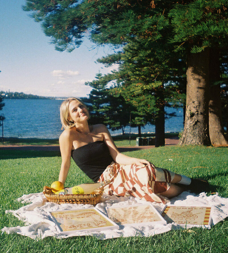 Hannah with prints