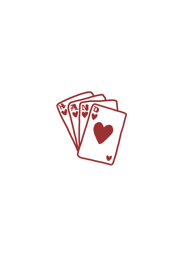 hand of cards red