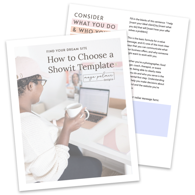 Showit template guide mockup