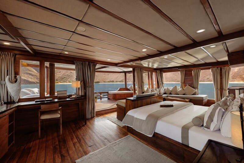 Experience the pinnacle of indulgence onboard Prana while cruising Indonesia's stunning waters.