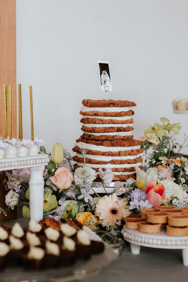 Wedding cake and dessert table