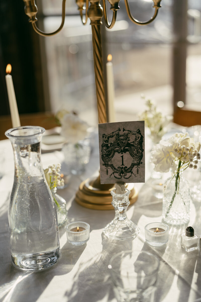 Luxury vintage wedding reception table decor.