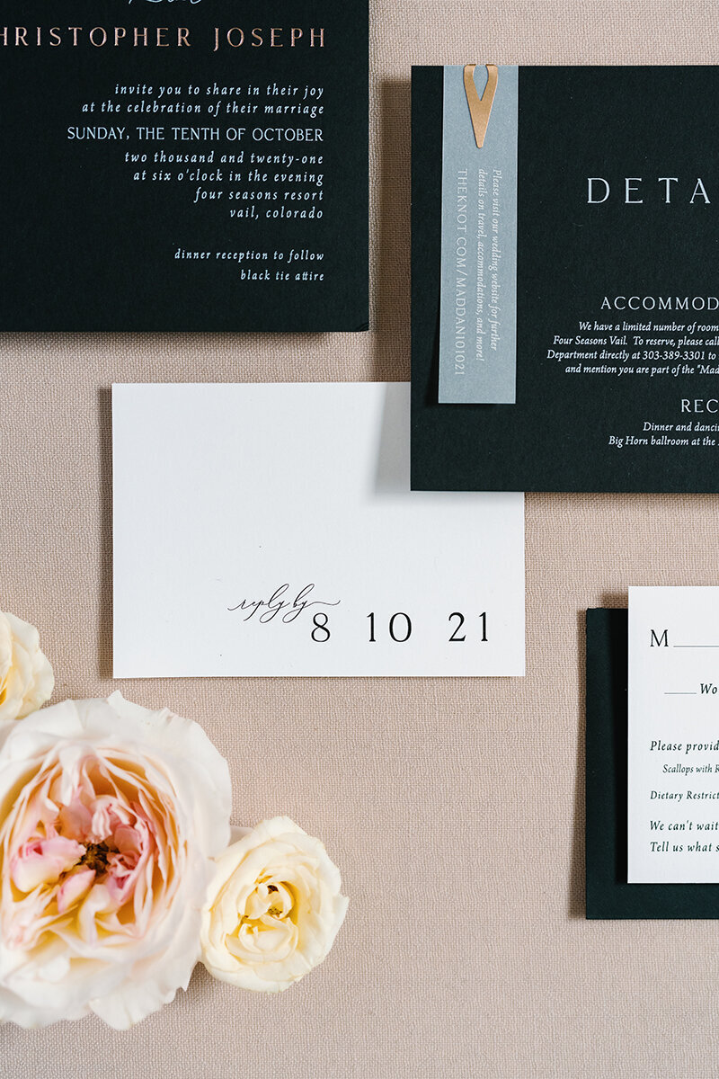 Modern Black Four Seasons  Wedding Invitations