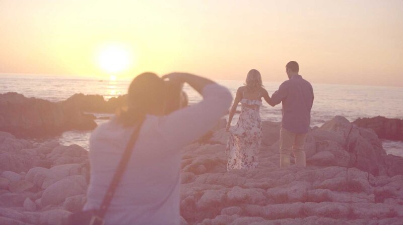 Engagement Photoshoot on rocky Southern California Beach