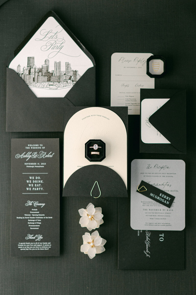 Black linen styling mat for modern and moody flat lay photography