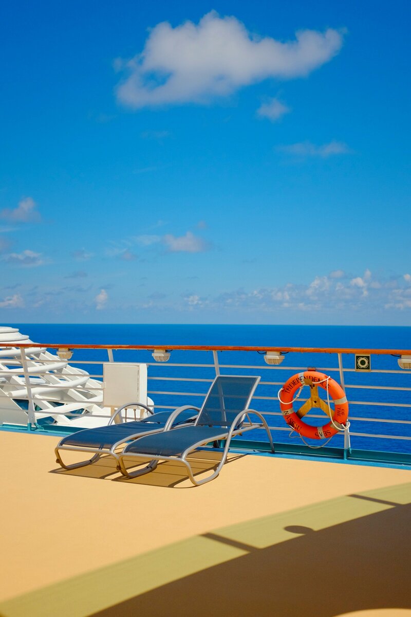 deck chairs on cruise ship