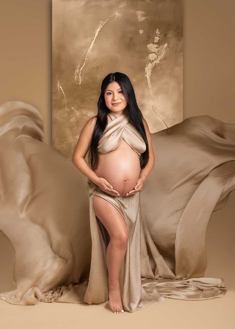 Fall maternity photography look in Birmingham studio — seasonal Book the Look hero image