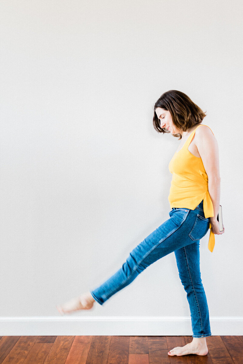 Photo of Andrea Shah walking indoor