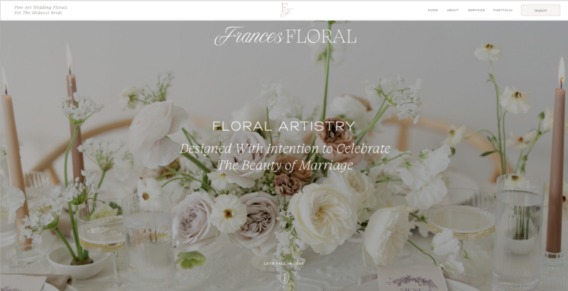 luxury branding and website design​ for a wedding florist website by Palme Design Co