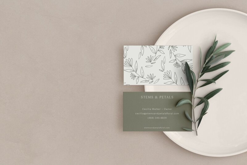 Business card design for floral shop