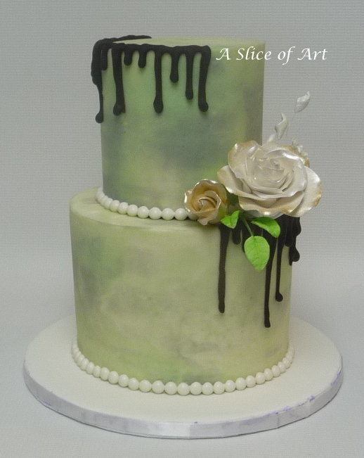 marbled buttercream wedding cake