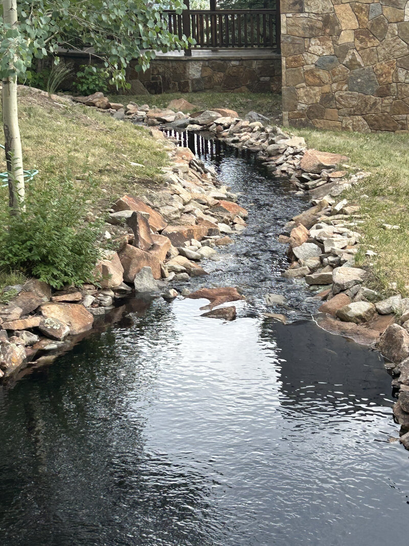 Custom pond and water feature design in western colorado residential property