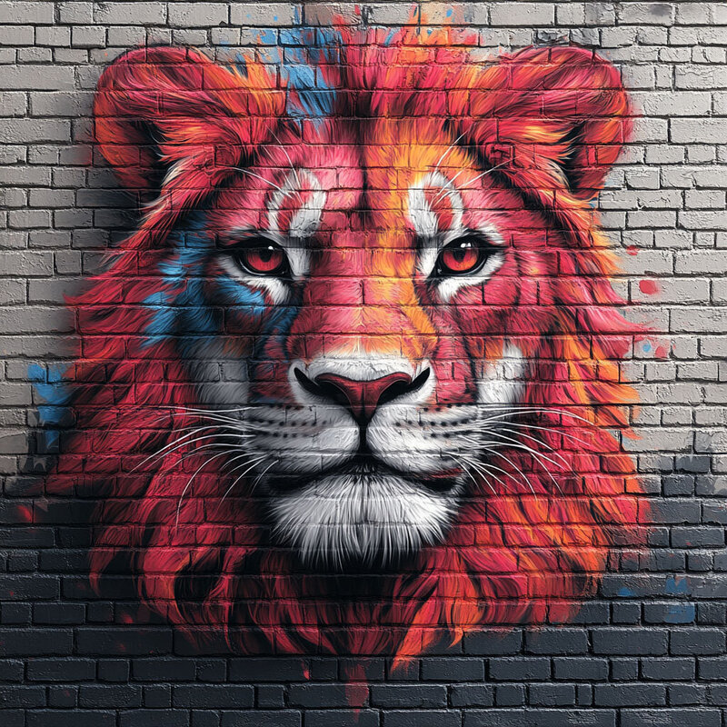 Module Four: Healing Through Leo - powerful lion street art symbolising courage and self-expression in The Culture Cure