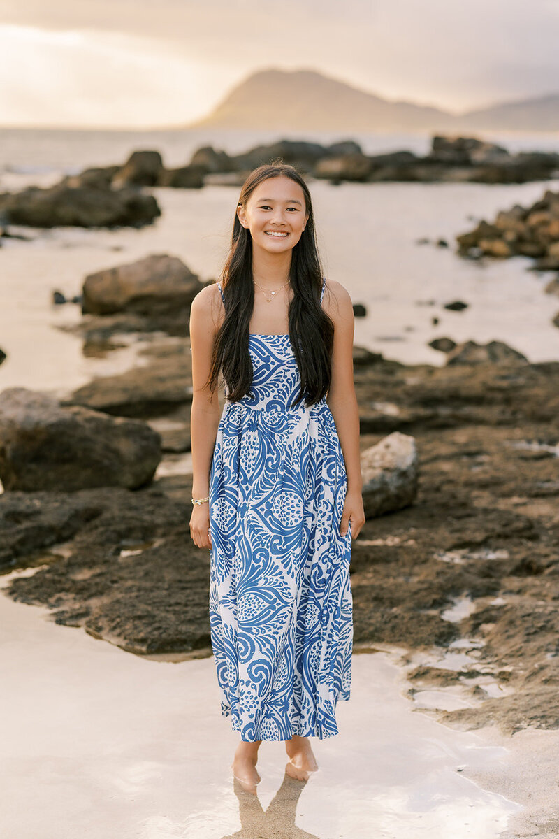 Sunset high school senior portraits at Kahala Beach